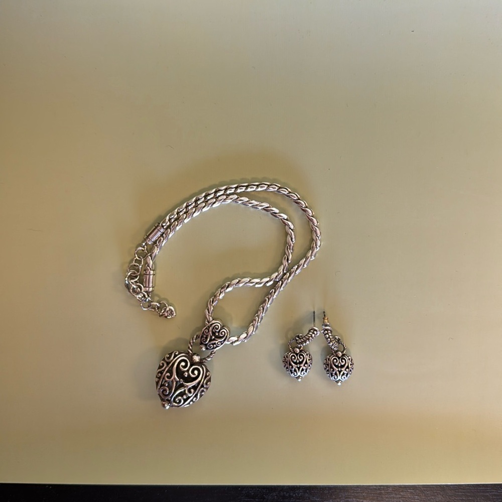 Brighton, BB heart necklace and earrings set